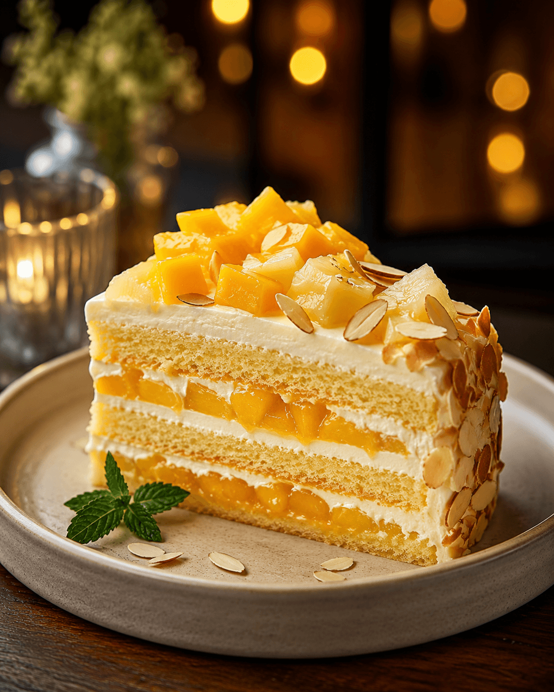 Mango Ananas ve Badem Pasta
